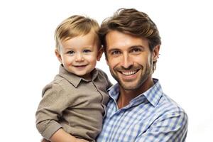 AI generated Father holding son boy photo