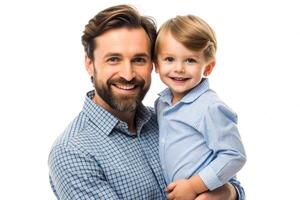 AI generated Father holding son boy photo