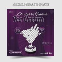 Ice Cream Social Media post Template vector