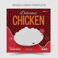 Super delicious chicken social media post template design vector