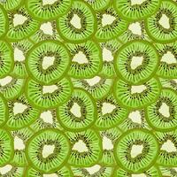 Vector seamless pattern from kiwi slices. Fruit texture from pieces.