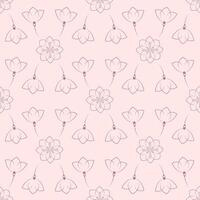 Seamless pattern. Plant in blossom. Template for a business card, banner, poster, notebook, invitation, wallpaper. vector