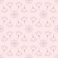 Seamless pattern. Plant in blossom. Template for a business card, banner, poster, notebook, invitation, wallpaper. vector