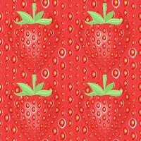 Vector seamless strawberry texture. Red pattern with berry and seeds. Close-up of strawberry. Design concept for fresh farm food label, package, wrapping.