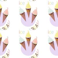 Ice cream logo seamless pattern. Simple cartoon illustration of ice cream cone. Ice cream logo icon vector. Ice cream logo template. vector