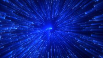 Abstract spiral tunnel of flying glowing magical whirl particles bokeh circles of multicolored blue energy swirl background. Abstract background. Video in high quality 4k, motion design