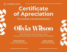 Marketing Achievement Certificate Retro template