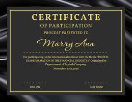 Finance Seminar Certificate template