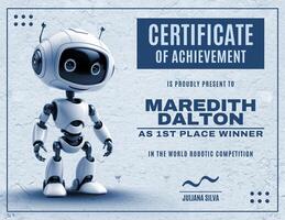 Robotic Technology Competition Certificate template