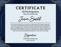 Business Technology Seminar Certificate template