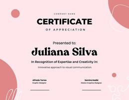 Pink Creative Certificate Design template