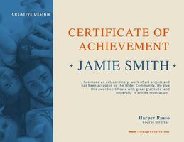 creative certificate for business template