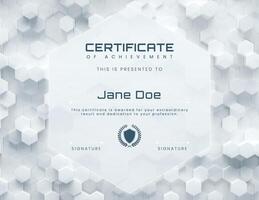 Digital Technology Hexagon Certificate of Achievement Template