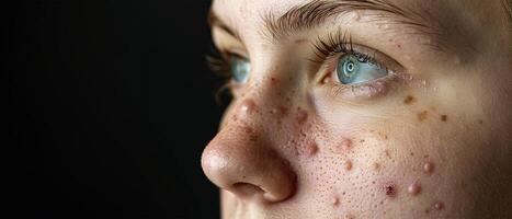 AI generated Resilient Beauty Woman's Journey with Acne Scars photo