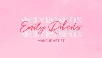 Makeup Artist Pink Business Card (Horizontal) template