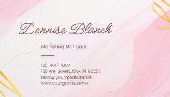 Pink Gold Business Card Horizontal template