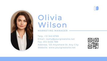 Blue Modern Business Card Horizontal template