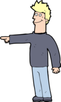 cartoon happy pointing man png