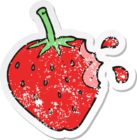 adesivo in difficoltà retrò di una fragola cartone animato png