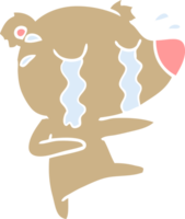 oso llorando de dibujos animados de estilo de color plano png