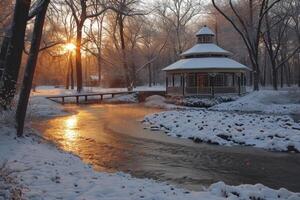 ai generado natural invierno paisaje. un hermosa invierno sitio en naturaleza foto