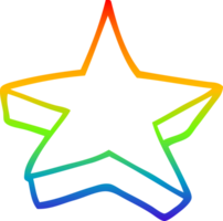 estrella de dibujos animados de dibujo de línea de gradiente de arco iris png