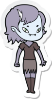 sticker of a cartoon friendly vampire girl png