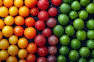 AI generated Multicolored Background of assorted berries. Color texture photo