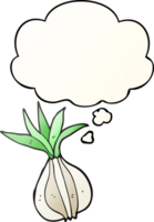 cartoon onion and thought bubble in smooth gradient style png