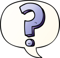 cartoon question mark and speech bubble in smooth gradient style png