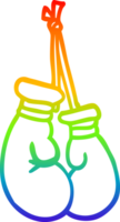 rainbow gradient line drawing cartoon boxing gloves png