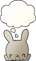 cartoon rabbit and thought bubble in smooth gradient style png