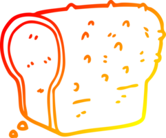 warm gradient line drawing cartoon wholemeal bread png