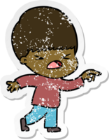 verontruste sticker van een cartoon gestresste man png