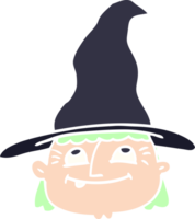 cartoon doodle witch face png