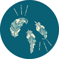 icon of tattoo style feathers floating png