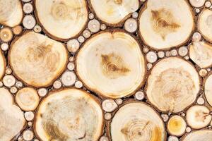 background of a wooden section of a bar.The texture of a wooden log house photo