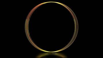 Glowing looping icon circle neon effect, black background video