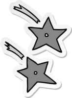 doodle de desenho de adesivo de estrelas ninja png