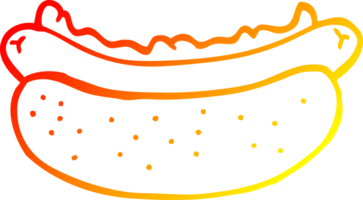 hot dog del fumetto di disegno di linea a gradiente caldo png