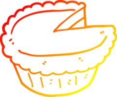 tarte de dessin animé de dessin de ligne de gradient chaud png