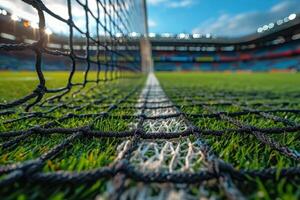 ai generado fútbol americano antecedentes o fútbol americano red en el portón foto