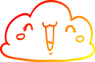 warm gradient line drawing cartoon cloud png