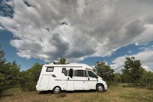 a vacation trip in a motorhome, a rest in a van photo