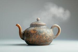 AI generated There is a beautiful teapot on a white background. Making tea photo