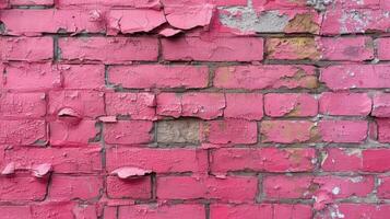 AI generated The background of an old pink brick wall. texture photo