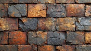 AI generated The background of an old vintage brick wall. texture photo