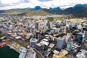 Aerial view of the city of Port-Louis, Mauritius, Africa photo