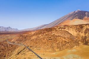 the desert landscape of the red planet similar to Mars. Teide National Park on the island of Tenerife.canary Islands, Spain photo