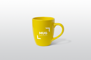 Mug with changeable color and logo mockup on separated background psd